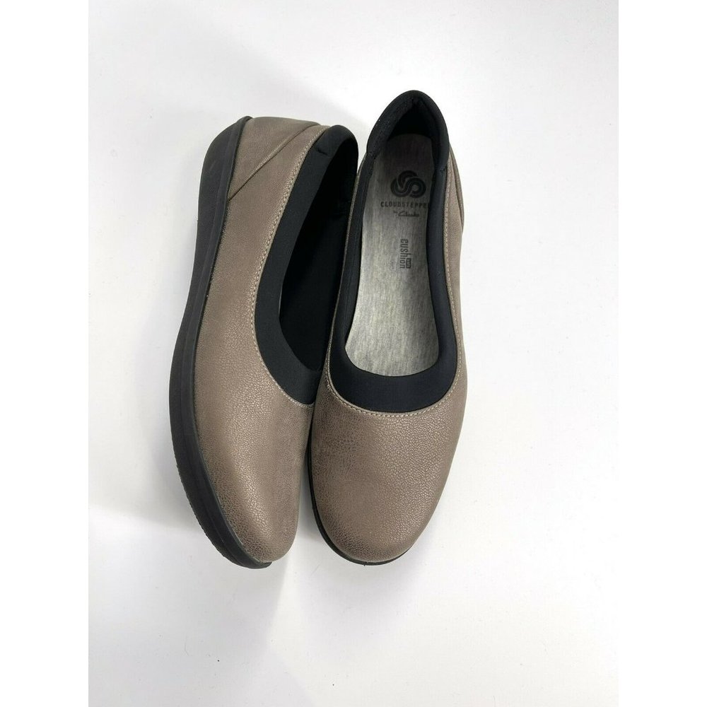 Clarks Cloud Steppers Sillian Jetay Size  9 Loafer Faux Nubuck Pewter Taupe